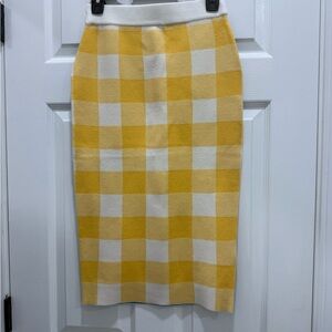 English Factory Multi Gingham Pencil Skirt Midi Length